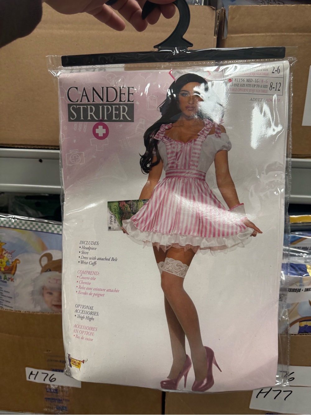 Pink & White Striped Costume Dress